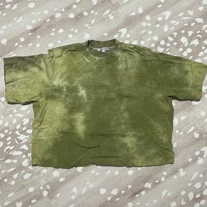 Green tie dye crop top